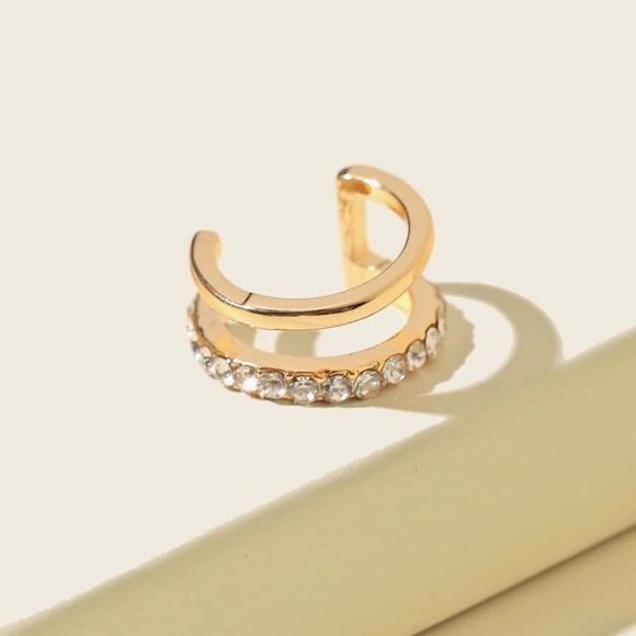 last! minimalist rhinestone ear cuff huggies - Picture 4 of 8